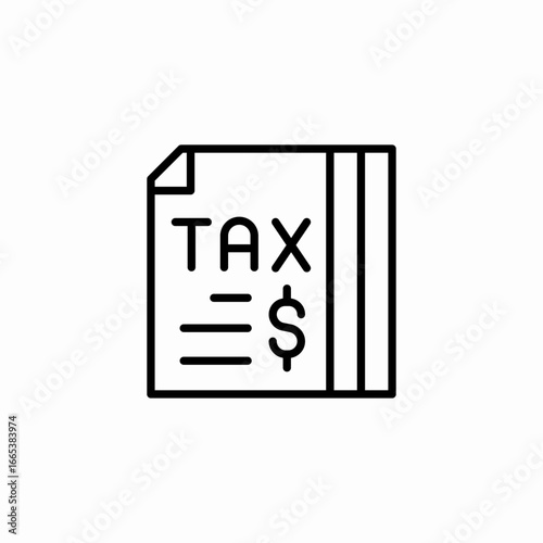 tax dollar document icon sign vector