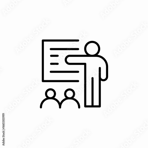 teacher students training icon sign vector