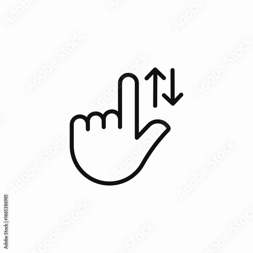 finger scroll vertical icon sign vector