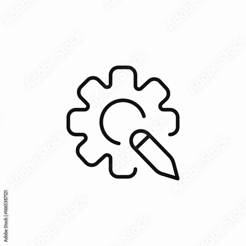 gear and pencil icon sign vector