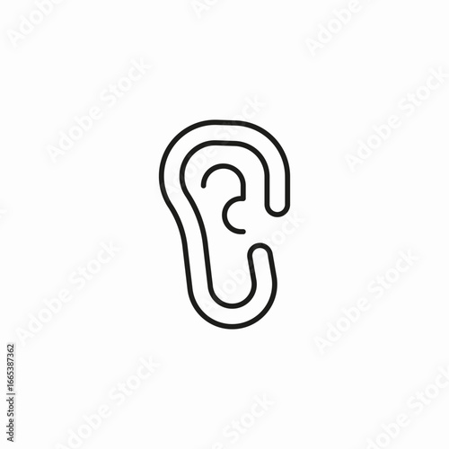 human ear organ icon sign vector