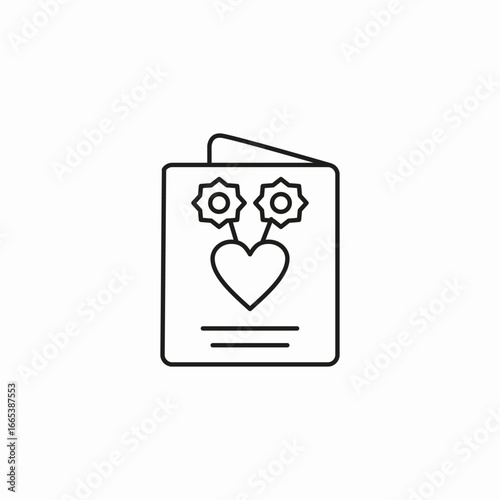 love card flowers icon sign vector