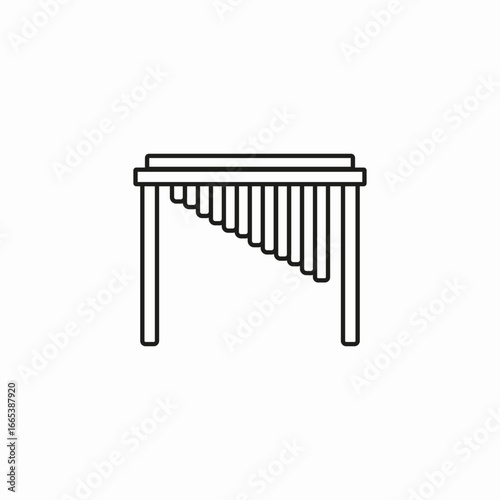 pan flute instrument icon sign vector