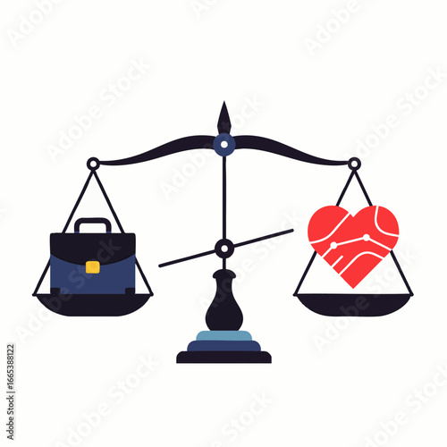 A compelling illustration visually represents the critical importance of finding a harmonious work-life balance, comparing career responsibilities with personal well-being.