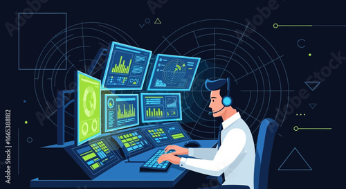 Monitoring financial data in a futuristic control room setting for efficient decision making
