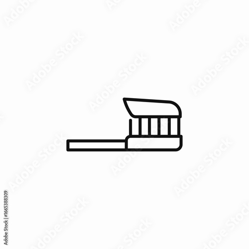 toothpaste toothbrush brushing icon sign vector