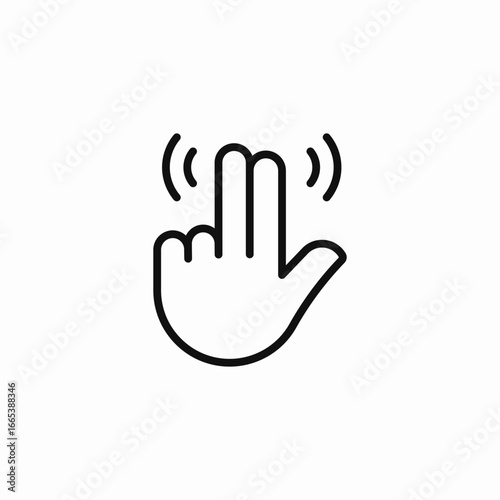 two fingers tap icon sign vector