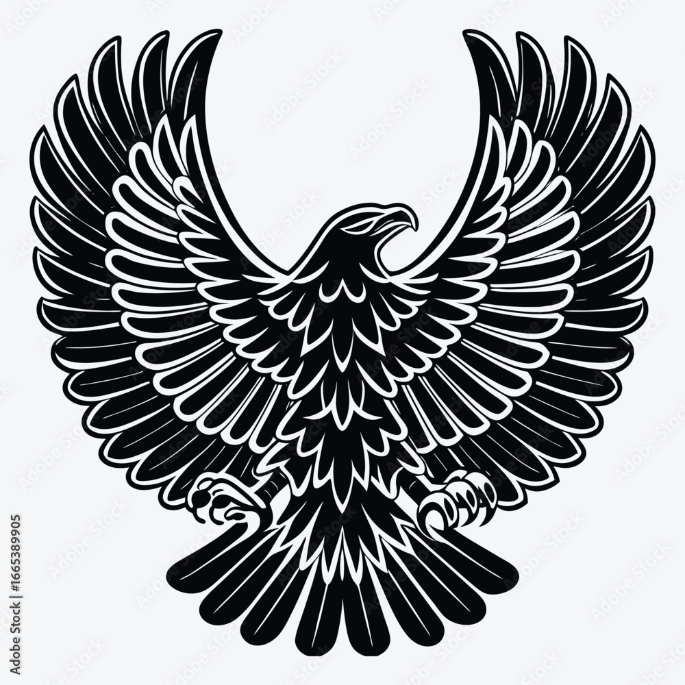 Obraz premium Eagle line art White background illustration Generative Ai