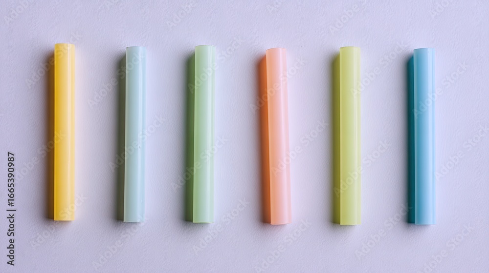 Fototapeta premium Colorful drinking straws arranged in a row.