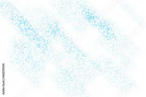 Blue digital data matrix of binary code numbers isolated on a white background. Technology, coding, or big data concept. Vector illustration	