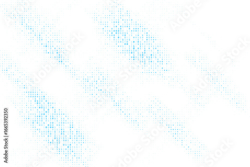 Blue digital data matrix of binary code numbers isolated on a white background. Technology, coding, or big data concept. Vector illustration