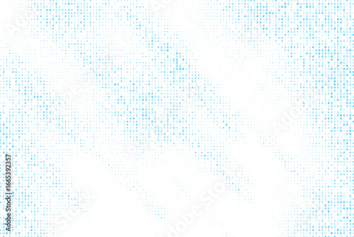 Blue digital data matrix of binary code numbers isolated on a white background. Technology, coding, or big data concept. Vector illustration