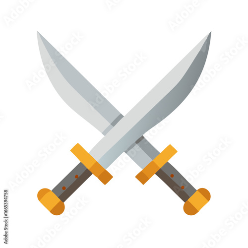 Illustration of two crossed swords, a symbol of conflict