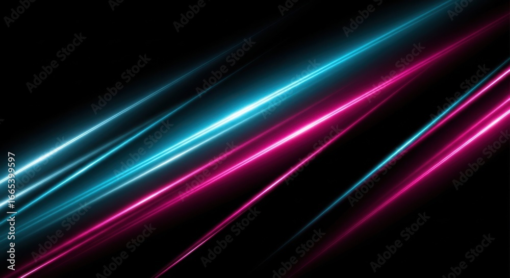 Fototapeta premium Abstract Neon Light Streaks on Black Background