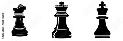 A dark shape of a chess piece stands out against a plain white backdrop