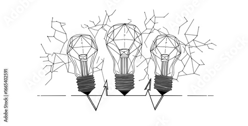 Contemporary drawing depicting the outline of a street lighting design viewed from an overhead perspective