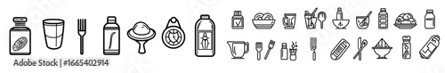 The Healthy Living and Nutrition Silhouette Icon Set includes symbols for diet, hydration, and wellness, as well as exercise and weight management pictograms in a modern isolated illustration