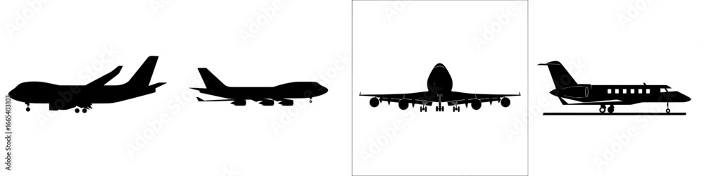 Fototapeta premium The airplane icon is simple, bold, and versatile, making it perfect for use on travel websites, apps, and marketing materials