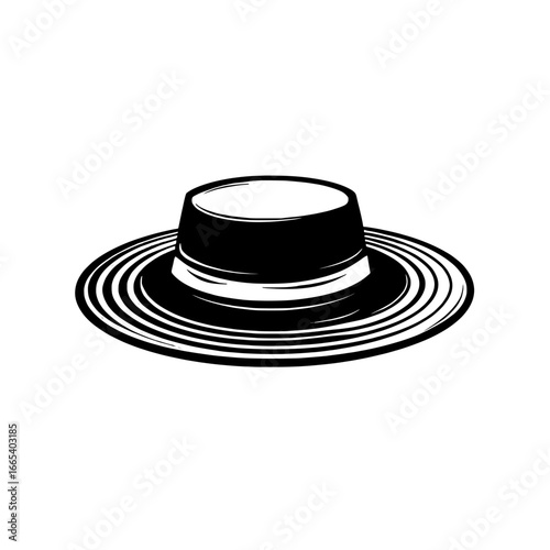 A classic fedora hat is depicted in a minimalist and modern illustration, ideal for projects related to fashion, style, and vintage design