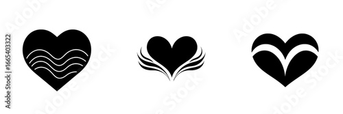 A simple yet striking graphic design, the Heart with Waves Icon features a heart shape with three wavy lines inside, perfect for adding a touch of emotion and fluidity to various projects and