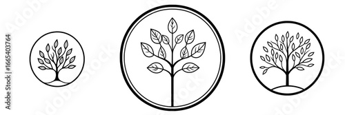 The Minimalist Tree Symbol represents growth, nature, and life through its simple yet powerful design, featuring a tree with branches stretching upwards