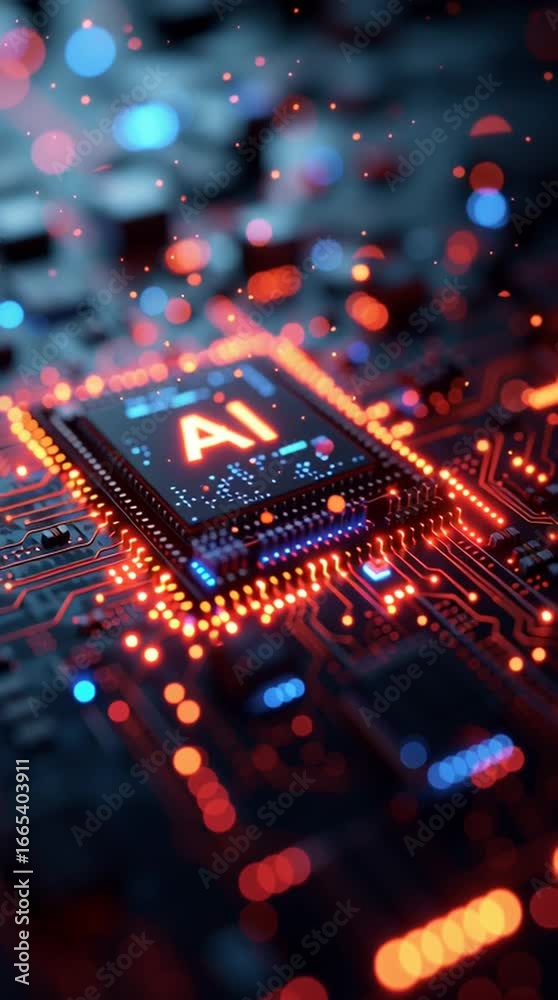 microchip de inteligencia artificial retroiluminado