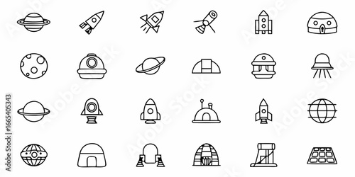 Blast off with these fun space icons, perfect for innovative projects and cosmic adventures!