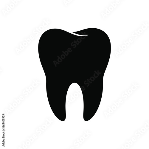 Black tooth silhouette dental illustration