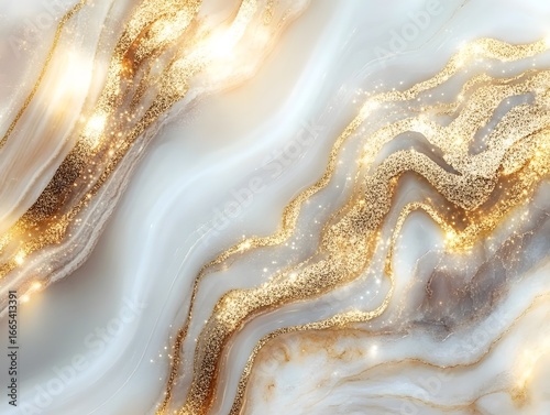Elegant Gold Glitter Marble Texture Background