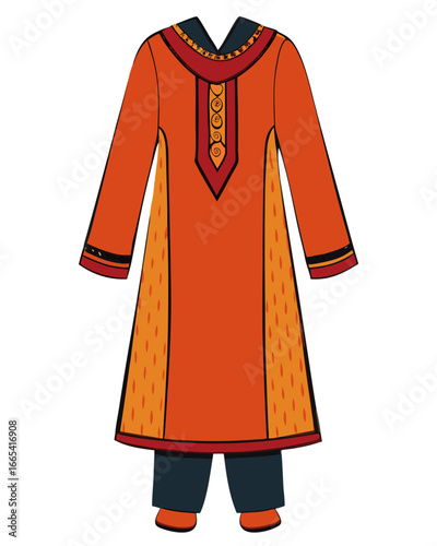 creative details Salwar kameez Vector Illustration