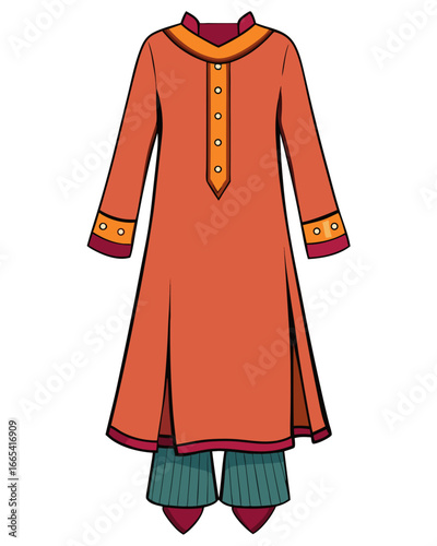 creative details Salwar kameez Vector Illustration