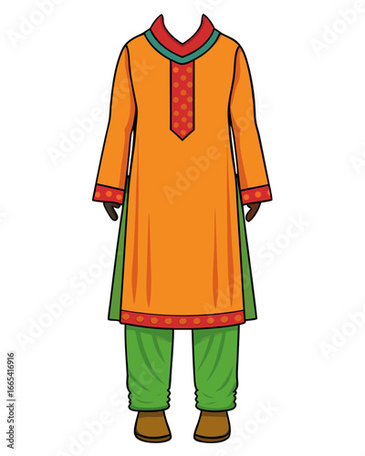 creative details Salwar kameez Vector Illustration