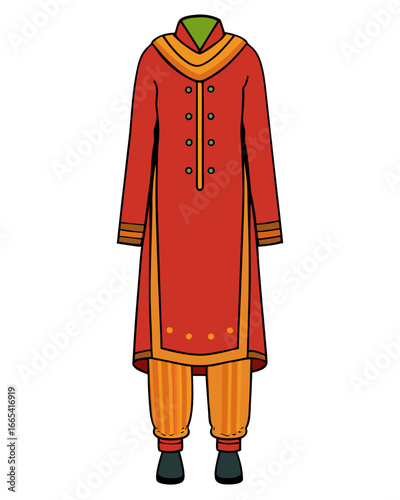 creative details Salwar kameez Vector Illustration