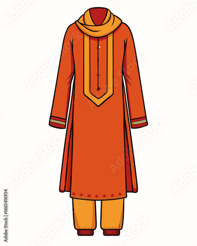 creative details Salwar kameez Vector Illustration