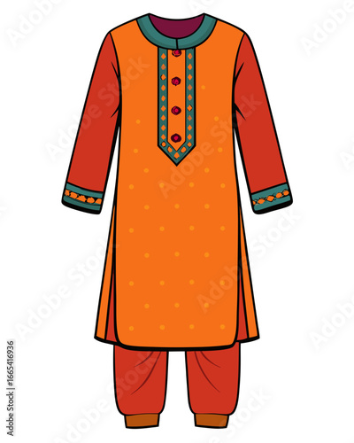 creative details Salwar kameez Vector Illustration