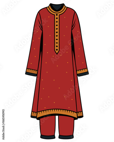 creative details Salwar kameez Vector Illustration