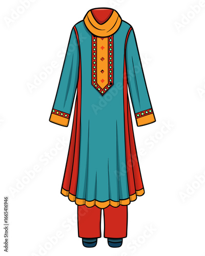 creative details Salwar kameez Vector Illustration