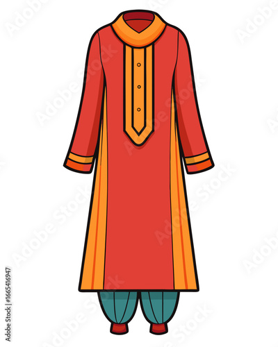 creative details Salwar kameez Vector Illustration