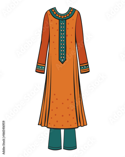 creative details Salwar kameez Vector Illustration