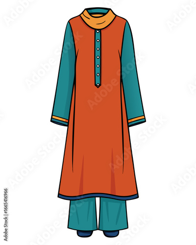 creative details Salwar kameez Vector Illustration