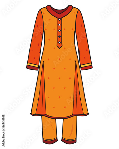 creative details Salwar kameez Vector Illustration