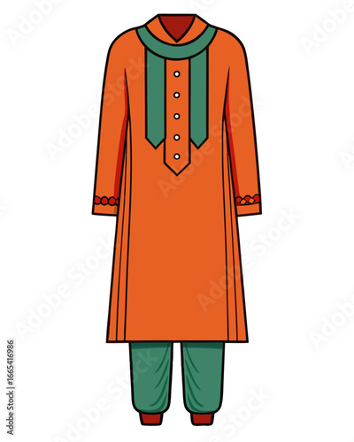 creative details Salwar kameez Vector Illustration