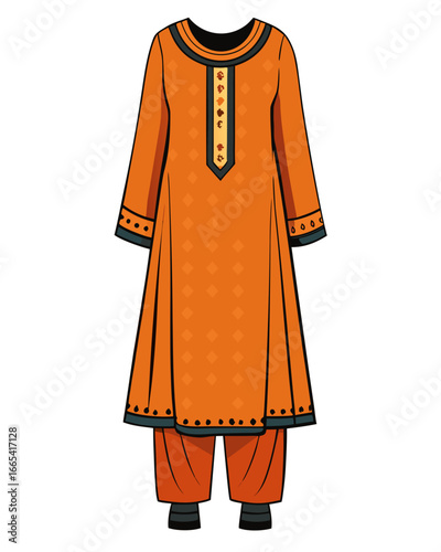 creative details Salwar kameez Vector Illustration