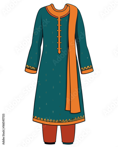 creative details Salwar kameez Vector Illustration