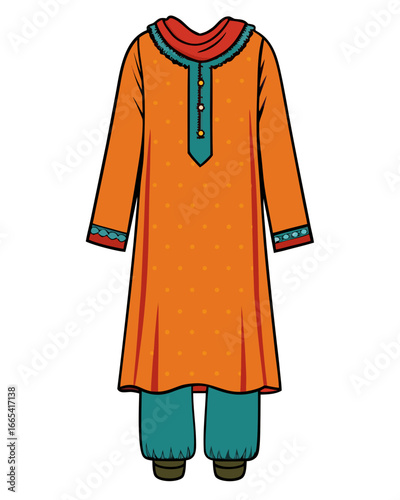 creative details Salwar kameez Vector Illustration