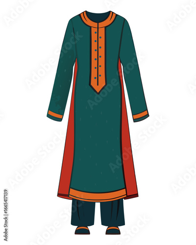 creative details Salwar kameez Vector Illustration