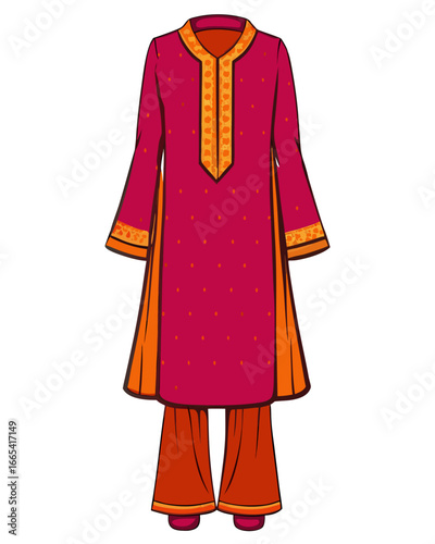 creative details Salwar kameez Vector Illustration