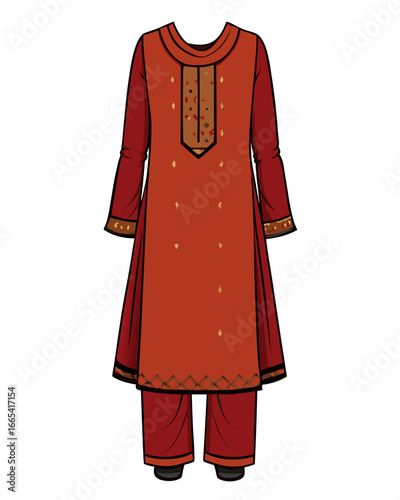 creative details Salwar kameez Vector Illustration