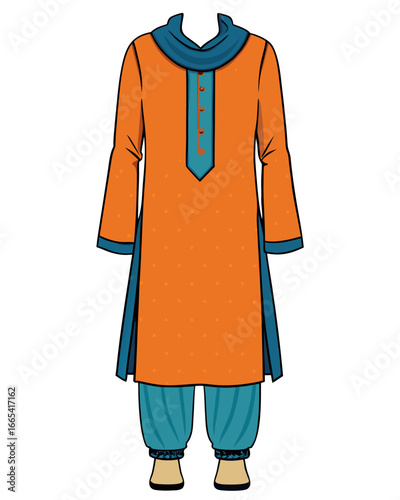 creative details Salwar kameez Vector Illustration