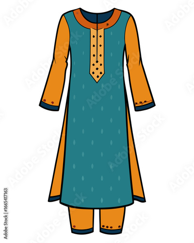 creative details Salwar kameez Vector Illustration